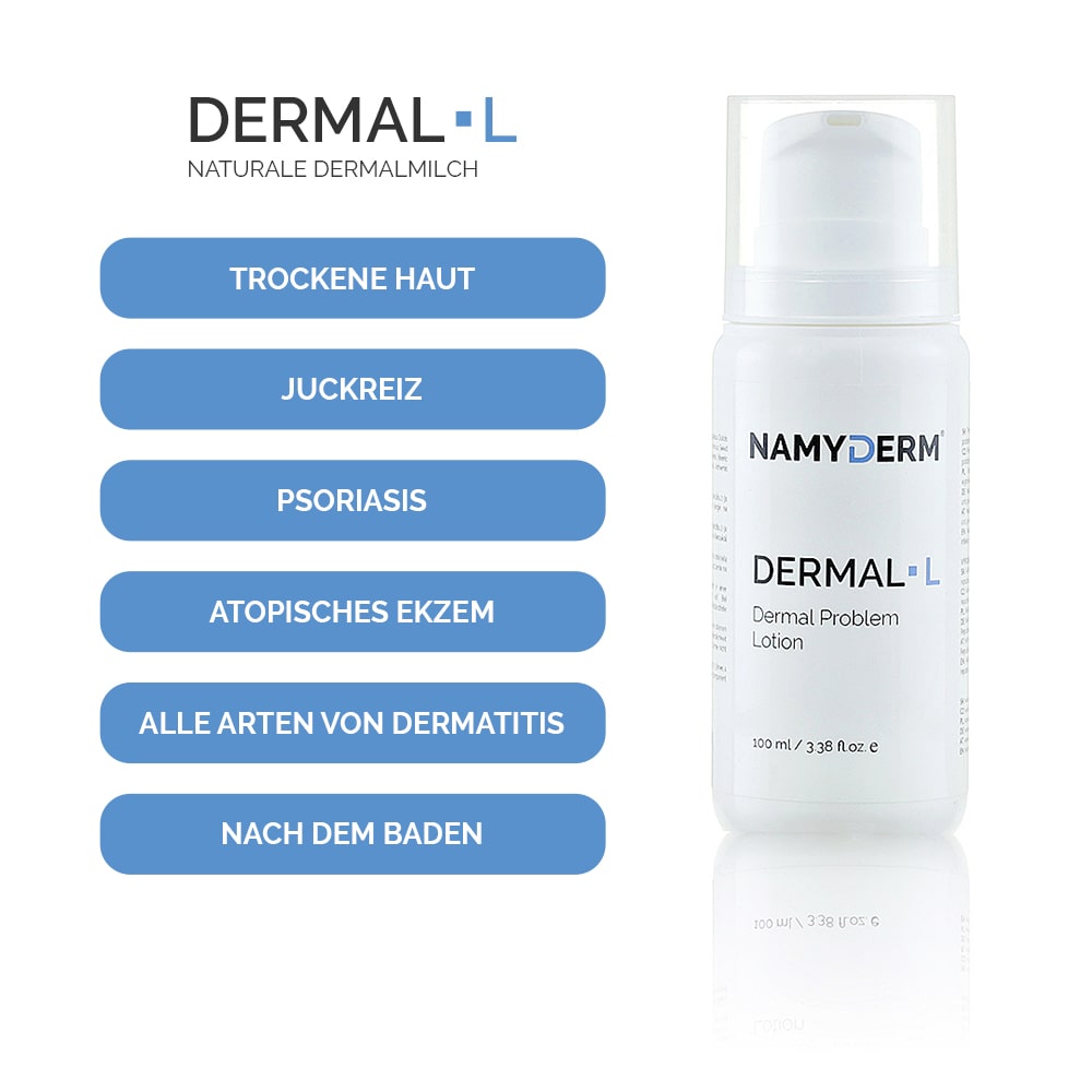 DERMAL L - Naturale Dermalmilch. Trockene Haut, Juckreiz.